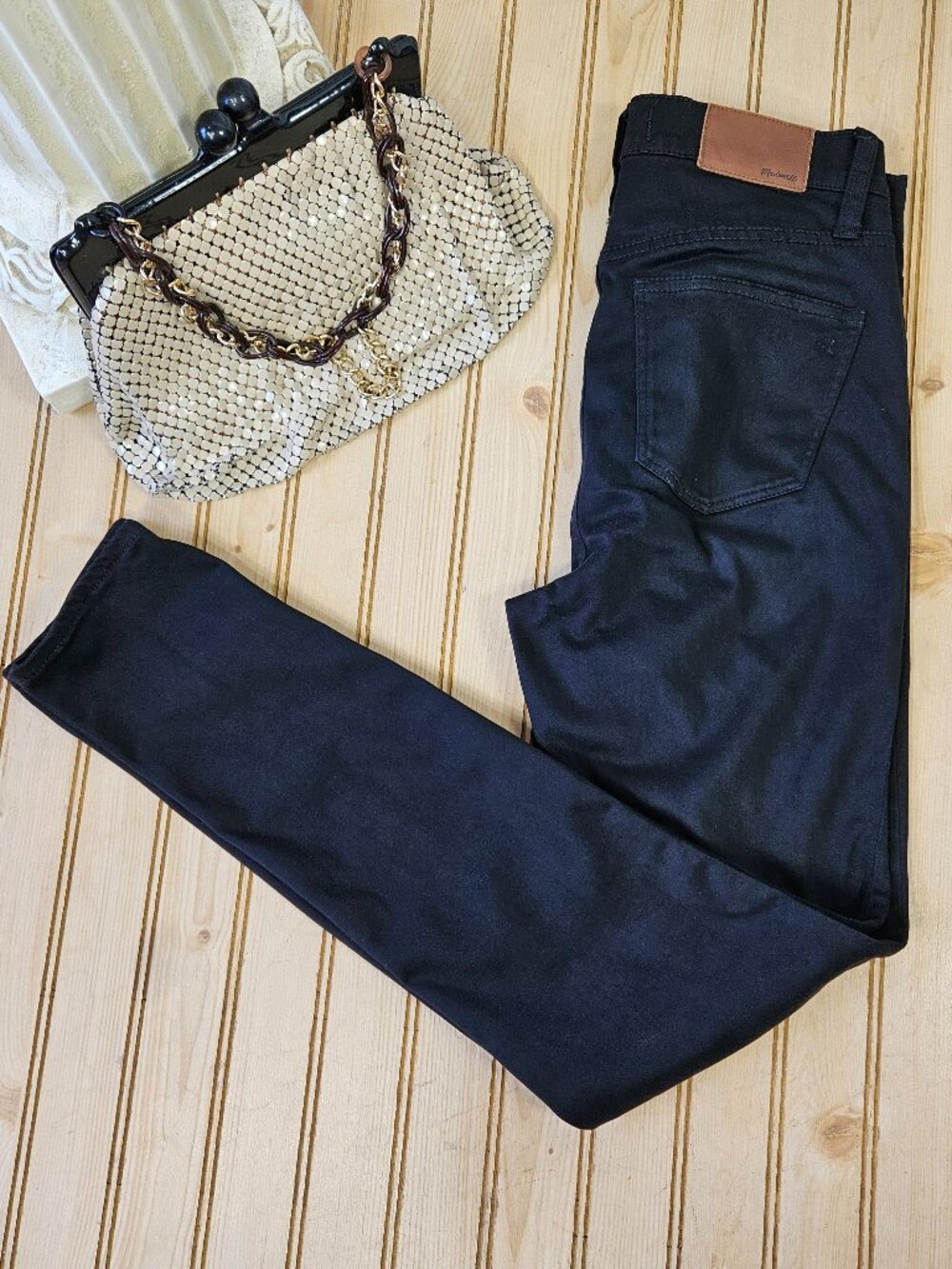 Madewell Size 26 Black 9" High Rise Skinny Jeans Pants Stretch Womens